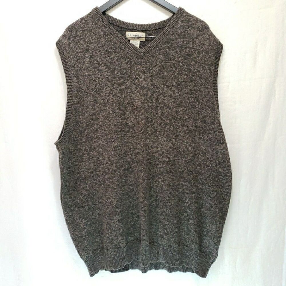 Classic Comfort Zone George Foreman Men's XLT Heather Gray Cotton Sweater Vest